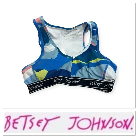 Betsey Johnson performance workout bra top in Rio blue size medium - Picture 1 of 11